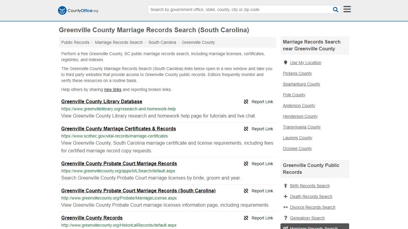 Marriage Records Search - Greenville County, SC (Marriage Licenses ...